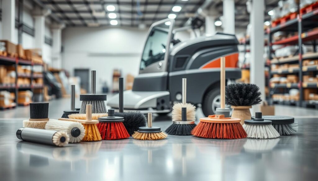 Commercial floor scrubber brush selection