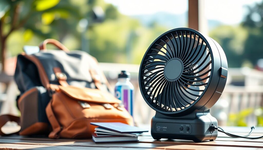 Rechargeable fan for travelers