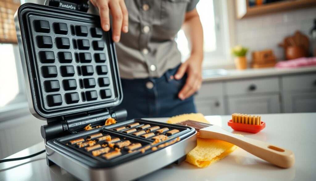 Cleaning a waffle maker for home use
